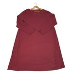 J.Jill  Wearever Collection Knit Dress Burgundy XL Long Sleeve Ribbed Stretch Photo 2