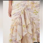 ASOS  DESIGN pintuck maxi dress with cape flutter sleeves in wisteria floral prin Photo 2