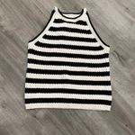 A New Day Black & White Striped sweater Tank Top Photo 0