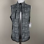 Stella Parker Vest Women XS Black White Gingham Full Zip Stretch Mock Neck UPF Photo 3