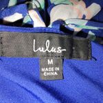 Lulus  Blooming Bright Blue Floral Print High-Low Wrap Midi Dress Size Medium Photo 6