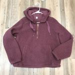 Old Navy half zip womens sherpa purple hooded sz Medium Photo 2