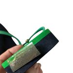 Tory Burch  Emory green and black logo thong flip flops sandals PCV size 7 Photo 4