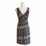 Loft  Dress Purple Tan Ikat Print Sleeveless Stretch Jersey Knit Dress XXS NEW Photo 5
