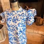 SheIn Blue Floral Patterned Blouse Photo 2