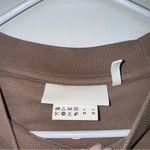 H&M New  Beige Tan Oversized Cropped Crewneck Sweatshirt M Photo 2