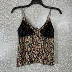 Free People Intimately Black Floral & Lace Trim Camisole - Size Small - Sexy Top Photo 1