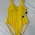 Nicole Miller NWT Womens Swimsuit Yellow Scoop Back Padded 1-PC Bathing suit M Photo 0