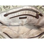 Michael Kors MK Logo Print Tote Bag Satchel Purse Handbag Brown Beige Photo 1