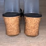 Nine & Co. black leather cork wedges Photo 4