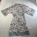 Posh Peanut S / M Robe Floral Lightweight Belted Bamboo Lounge Birds Butterflies Blue Size M Photo 10