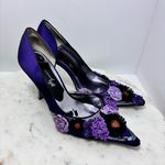 J. Renee Luxe decorated purple floral satin heels‎ size 7.5 Photo 9