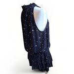 Current Air  Cara Black White Star Print Pleated Tiered Skirt Mini Tank Dress S Photo 6