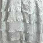 David's Bridal Elegant Silver Tiered Ruffle Cocktail Dress 14 Mother of Bride Photo 8