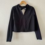 ZARA  V-Neck Cutout Tie Neck Top Photo 5