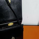 Clara Studio for Asymmetry Vtg Black Lizard Embossed Leather Bag 24K Gold Handle Photo 12