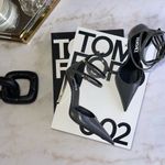 Versace  Pin-Point Gray Leather Pumps Mixed Metal Stiletto Heels Buckle Straps Photo 3