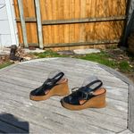 Lucky Brand NWOT Delaynee Black Womens Platform Wedge Slingback Sandals size 8.5 Photo 4