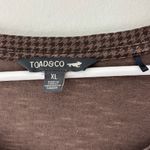 Toad&Co Brown Houndstooth Mini Wrap Dress Short Sleeve Scoop Neck Tie Waist Size XL Photo 2