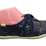 Kate Spade Keds for  Navy Blue Glitter Satin Lace-Up Sneakers WF52389 Size 6‎ Photo 6