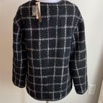 Tahari  Black White Windowpane Wool Blend Jacket Photo 2