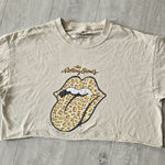 The Rolling Stones Cropped Graphic Tee Neutral Band T-Shirt Rock Music Concert Top Photo 0
