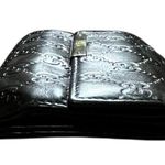 Guccissima Margaux Calfskin Metal Bar Continental Flap Wallet Black Photo 13