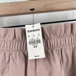 EXPRESS  Skirt Size Medium Faux Leather Taupe Pink NWT Cinch Waist Pull On Pocket Photo 2
