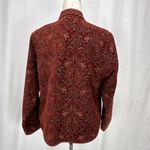 Flashback 90s Vintage Maroon Tapestry Jacquard Jacket Size XL Tassel Buttons Red Photo 5