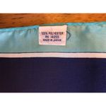 Vintage Blue Floral Scarf, Square Japanese Flower Neck Scarf Photo 2