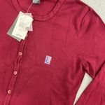 Ny Collection NWT  Cardigan Sweater Women L Burgundy Button Scoop Neck Preppy Photo 1
