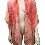Simply Noelle Orange Eastern Print Open Kimono Cover Up Photo 0