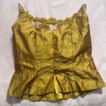 Handmade Floral Embroidered Gold Crop Top Photo 2