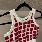 Esprit  Red and White Grid Pattern Women's Top in XS Photo 4