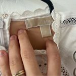 Michael Kors WHITE Floral Embroidered Hemp Eyelet Lace Scallop Mini Dress 0 Photo 12