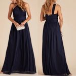 Birdy Grey  Kiko Grecian Halter Dress Navy Sz Medium Photo 1