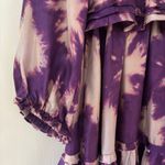 Ulla Johnson Emery Dress Cassis Blur Silk Ruffles Purple Cream Tie Dye Size 4 Photo 3