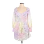 Love Shack Fancy Alela Long Sleeve Lace Tie Dye Ombre Pastel Mini Dress Size 2 Photo 4