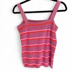 Loft The Outlet Small Ribbed Knit Tank Top Purple Pink Red Coral Striped Chevron Photo 1