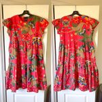 Nooworks Frida Pride Tiger Dress Stretch Cotton Bright Print Small EUC Red Photo 1