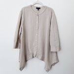 The Limited [] Neutral Linen Tan Crew Neck Button Down Tunic Shirt Lagenlook XL Photo 0