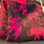 Black and Pink Scarf with Elephants Photo 7