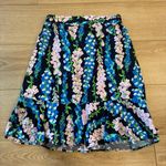 Lilly Pulitzer  Abella Skirt Navy Pink Floral Ruffle Fit and Flare Skirt Size M Photo 0