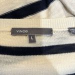 Vince Sweater Womens Large White Black Stripe Scoop Neck Pullover Sweatshirt Photo 5