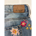 American Eagle Women's Plus 18 Floral Embroidered Distressed Denim Mini Skirt Photo 6