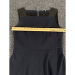 Elie Tahari Elie Tahari Flared Dress Sz 2 Navy Blue Sleeveless Lamb Leather Straps Business Photo 6