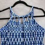 24th & Ocean Blue Halter Cutout Geometric Bikini Beach Swim Tankini Top M Medium Photo 2