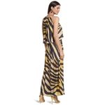 Chico's  Black And Gold‎ Zebra Print Jersey Sleeveless Halter Neck Maxi Dress S Photo 2