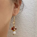 Handmade  Mushroom Lampwork Beads Drop Earrings Photo 7