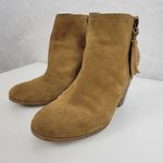 Guess Womens Boots Size 7.5 Tan Side Zip Almond Toe Studded Chucky Ankle Heel Photo 58